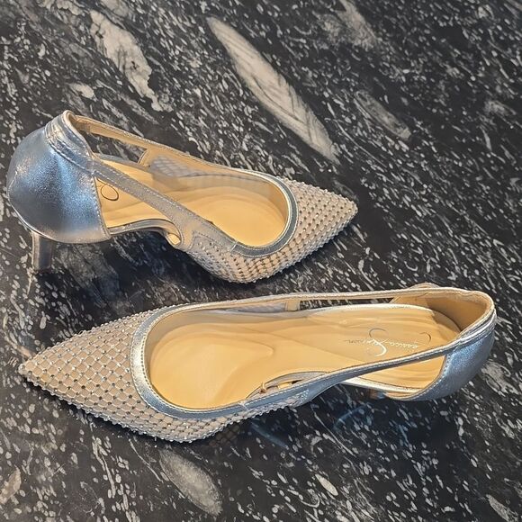 BRAND NEW JESSICA SIMPSON ELEGANT JEWEL STUDDED POINTED TOE STILETTO  SANDAL G1 - Picture 6 of 14